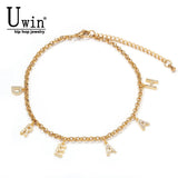 Uwin DIY Initial Name Personalized Letter Bracelet - Gift