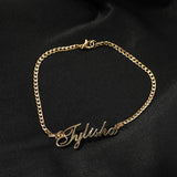 Personalised Initial Anklets Name Bracelet Cuban Chain Stainless Steel Gift