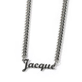 Uwin Personalised Initial Pendant Name Necklace with Cuban Chain Stainless Steel