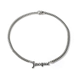 Uwin Personalised Initial Pendant Name Necklace with Cuban Chain Stainless Steel