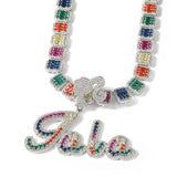 Uwin Multicolor Cursive Letter Icy Girl Name Necklace Pendant