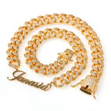 Uwin Name Necklace with CZ Cuban Chain HipHop Jewelry