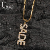 Uwin Name Necklace Mini Letters Vertical Personalized Necklace