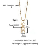 Uwin Name Necklace Mini Letters Vertical Personalized Necklace