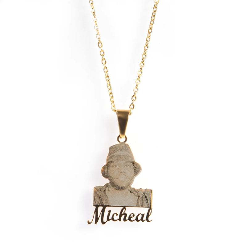 Uwin Name Necklace Photo Laser Printing Pendant DIY Personalised Letters