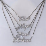 Uwin Name Necklace With Rhinestone Letters Choker Pendant