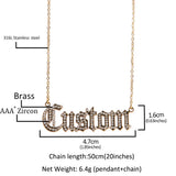 Uwin Name Necklace With Rhinestone Letters Choker Pendant