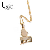 Uwin Personalised Letters Necklace Photo Laser Printing Pendant DIY Name