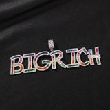 Uwin Rainbow Baguette Letters Name Necklace CZ Letter Pendant Colorful