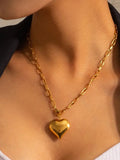 Uworld 18K Plated Heart Pendant Necklace Bracelet Set