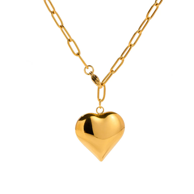 Uworld 18K Plated Heart Pendant Necklace Bracelet Set