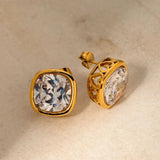Uworld Zircon Square Stud Earrings Women Jewelry Gift