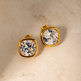 Uworld Zircon Square Stud Earrings Women Jewelry Gift