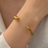 Uworld 316L Geometric Stainless Steel Cuff Bracelet Bangle