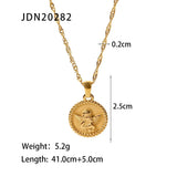 Stainless Steel Angel Pendant Necklace 18K Plated Chain Jewelry for Women