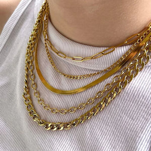 Uworld 316L Stainless Steel Chain Necklace Waterproof Thick Chunky Collar Gift