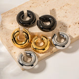 Uworld 316L Stainless Steel PVD Hoop Earrings Women Ear Clips
