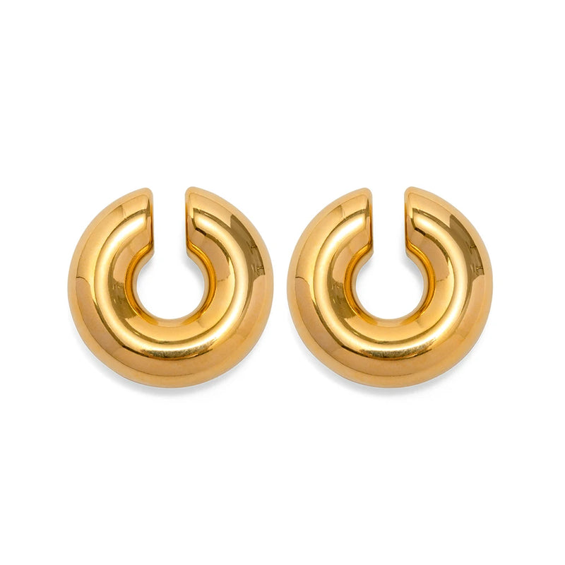 Uworld 316L Stainless Steel PVD Hoop Earrings Women Ear Clips