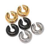 Uworld 316L Stainless Steel PVD Hoop Earrings Women Ear Clips