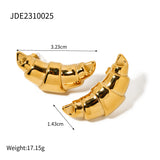 Uworld Croissant Stud Earrings Women 18K Plated Rust Proof Statement Jewelry
