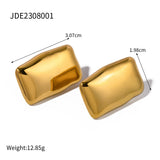 Vintage Rectangular Stainless Earrings Bold Look Waterproof Jewelry Women