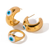 Uworld Eyes Shape Stainless Steel 18K Plated Jewelry Set for Women