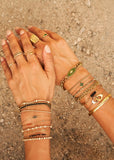 Chunky 18k Plated Stainless Steel Cuban Chain Natural Jade Bracelet