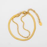Uworld Flat Snake Chain Bracelet Plated Stainless Steel Women Beads Bracelet