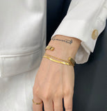 Uworld Flat Snake Chain Bracelet Plated Stainless Steel Women Beads Bracelet