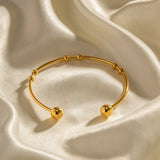 Uworld Jewelry 18K Plated Ball Bracelet Stainless Steel Round Bead Cuff Bangle