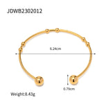 Uworld Jewelry 18K Plated Ball Bracelet Stainless Steel Round Bead Cuff Bangle