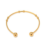 Uworld Jewelry 18K Plated Ball Bracelet Stainless Steel Round Bead Cuff Bangle