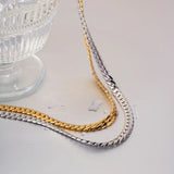 Geometric Jewelry 18K PVD Plated Silver Stainless Steel Chain Necklace