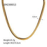 Geometric Jewelry 18K PVD Plated Silver Stainless Steel Chain Necklace
