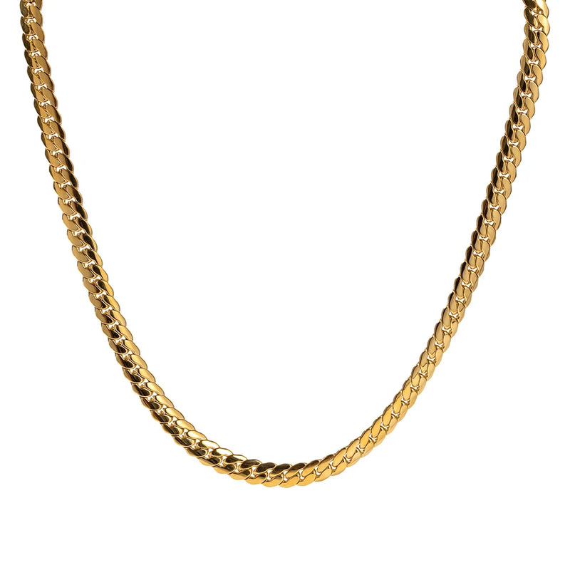 Geometric Jewelry 18K PVD Plated Silver Stainless Steel Chain Necklace