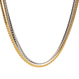 Geometric Jewelry 18K PVD Plated Silver Stainless Steel Chain Necklace