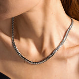 Geometric Jewelry 18K PVD Plated Silver Stainless Steel Chain Necklace
