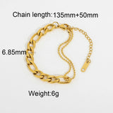 Uworld Plated Stainless Steel Chain Bracelet Jewelry Accessories Brazalete Muj