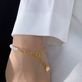 Uworld Chain Freshwater Pearl Bracelet Stainless Steel