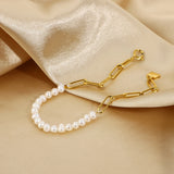 Uworld Chain Freshwater Pearl Bracelet Stainless Steel