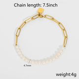 Uworld Chain Freshwater Pearl Bracelet Stainless Steel
