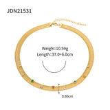 Uworld Zircon Necklace and Bracelet Set Stainless Steel Jewelry for Women