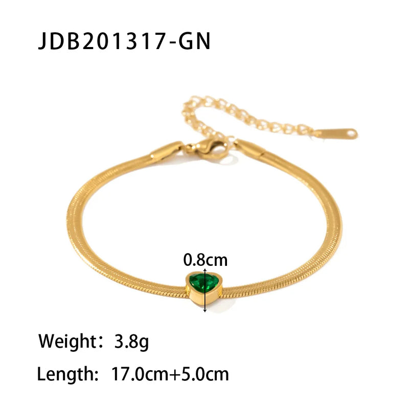 Uworld INS Heart Snake Chain Bangle Bracelet Stainless Steel Golden Bracelet