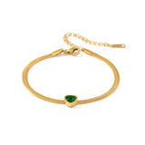 Uworld INS Heart Snake Chain Bangle Bracelet Stainless Steel Golden Bracelet