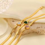 Uworld INS Heart Snake Chain Bangle Bracelet Stainless Steel Golden Bracelet
