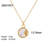 Uworld INS Shell Heart Pendant Necklace 18K Plated Stainless Steel