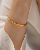Uworld 18K Plated Zirconia Band Stainless Steel Bangles For Ladies