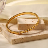 Uworld 18K Plated Zirconia Band Stainless Steel Bangles For Ladies