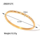 Uworld 18K Plated Zirconia Band Stainless Steel Bangles For Ladies
