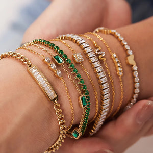 Uworld Maximalist Bracelet with CZ Gemstones Stainless Steel - Gift for Women